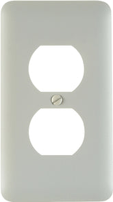 Amerelle 935DW Receptacle Wallplate, 5 in L, 2-13/16 in W, 1 -Gang, Steel, White